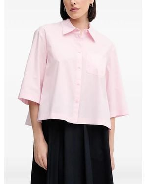 Sisley Kurzärmeliges Hemd Mit Falten - Pink