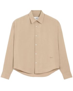 Ami Paris Long Sleeve Shirt - Natural