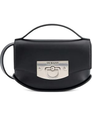 DURAZZI MILANO Swing Engraved-Logo Leather Tote Bag - Black