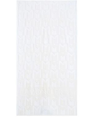 Moncler Serviette À Motif Monogrammé - Blanc