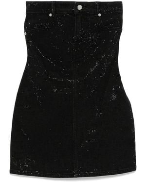 Alexander Wang Crystal Embellishment Denim Dress - Black