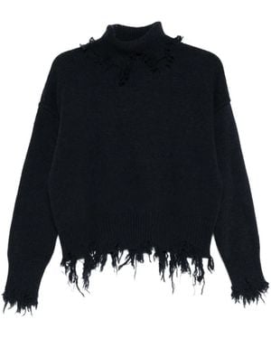 The Seafarer Stehkragen-Pullover Im Distressed-Look - Schwarz