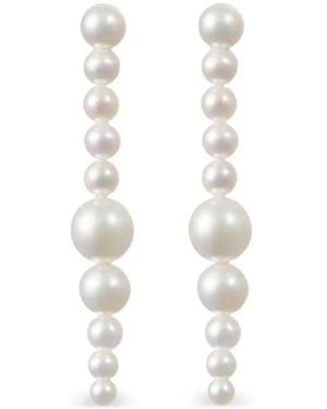 Sophie Bille Brahe Pendientes Sienna Moon En Oro Amarillo De 14 Ct - Blanco