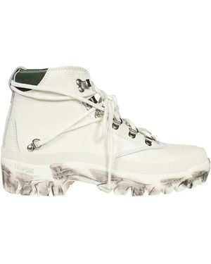 Reese Cooper Leather Lace-Up Boots - Natural