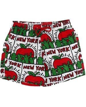 Mc2 Saint Barth Gustavia Placed Print Beachwear - Red