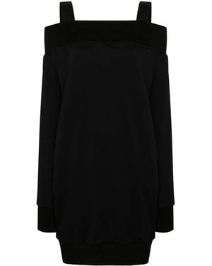 Yohji Yamamoto Square-Neck Cady Midi Dress - Black