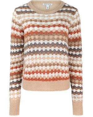Autumn Cashmere Striped Crew-Neck Jumper - White