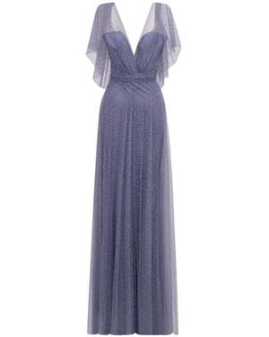 Gemy Maalouf Beaded Draped Dress - Purple