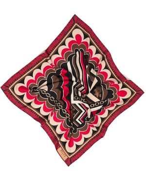 PUCCI Istrice-Print Silk Scarf - Red