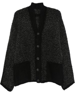 Label Under Construction Geknöpfter Cardigan Aus Bouclé-Strick - Schwarz
