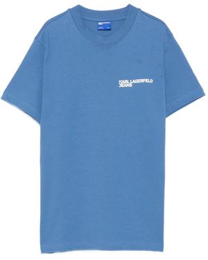 KARL LAGERFELD Logo-Print T-Shirt - Blue
