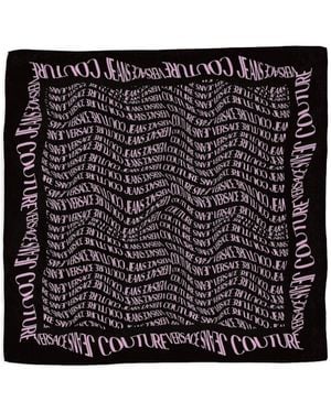 Versace Jeans Couture Logo-Print Scarf - Black
