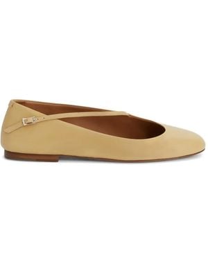 Jil Sander Asymmetrical-Strap Ballerina Flats - Natural