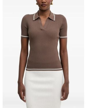 ARMANI EXCHANGE Cable-Knit T-Shirt - Brown