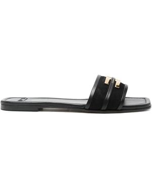 Elisabetta Franchi Embellished Strap Flat Sandals - White