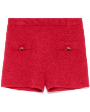 Twinset Knitted High-Waist Emily Shorts - Red