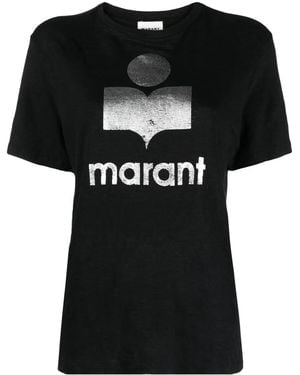 Isabel Marant Zewel Logo Cotton T-Shirt - Black