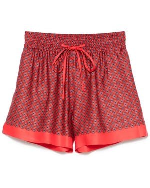 Sandro Geometric-Print Shorts - Red