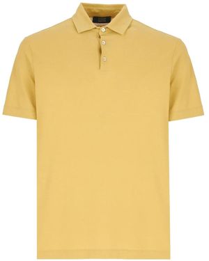 Zanone Short-Sleeve Cotton Polo Shirt - Yellow