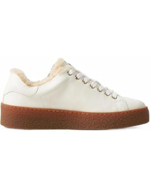 Bogner Lucerne Shearling-Lined Leather Trainers - White