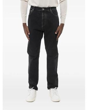 Brunello Cucinelli Logo-Patch Straight Jeans - Black