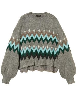 Twinset Jersey De Jacquard Con Encaje - Verde