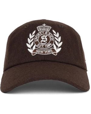 Sporty & Rich Cappello Con Ricamo - Marrone