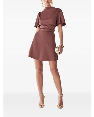 Willa Saray Satin-Finish Gathered Mini Dress