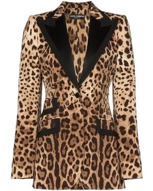 Dolce & Gabbana レオパード ジャケット - ブラウン