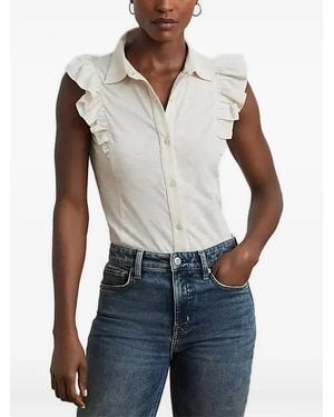 Ralph Lauren Ruffle-Trimmed Sleeveless Shirt - Blue