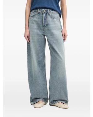 Benetton Jean Ample À Taille Haute - Blue