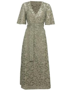 Pennyblack Floral-Lace Belted Dress - Green