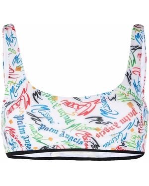 Palm Angels X Missoni Scribble Bikini Top - Blue