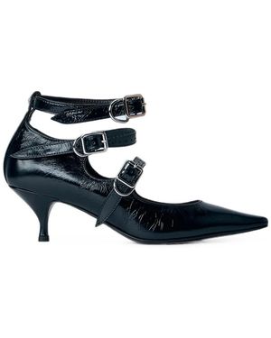 Vivienne Westwood Napoli Kitten Buckle-Strap Court Shoes - White