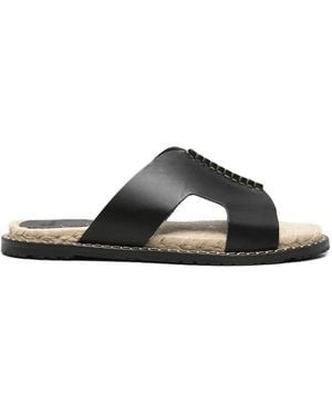 Castañer Piti Leather Sandals - Black