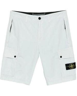 Stone Island Logo-Patch Cargo Shorts - Blue