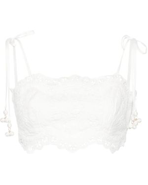 Zimmermann Embroidered Cotton Bodice - White