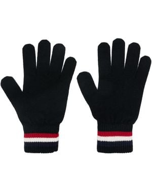 Moncler Handschuhe Mit Dreifarbigen Streifen - Schwarz
