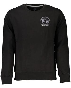 La Martina Logo-Embroidered Sweatshirt - Black