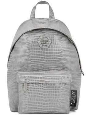 Philipp Plein Top-Handle Leather Backpack - Gray
