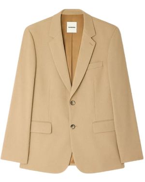 Sandro Wool Suit Jacket - Natural