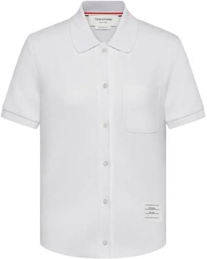 Thom Browne Camicia A Maniche Corte - Bianco