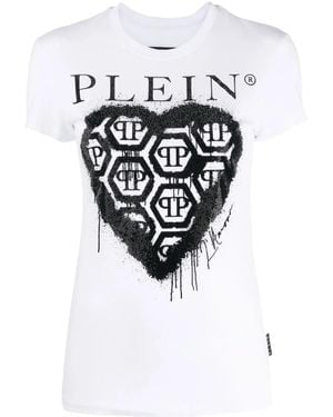 Philipp Plein Logo-Print Short-Sleeve T-Shirt - White