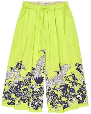 Psophia Floral-Print Palazzo Trousers - Yellow