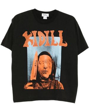 Kidill T-Shirt Mit Rissgesicht - Schwarz