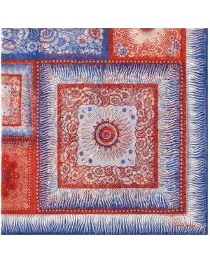 Roberto Cavalli Zebra-Pattern Silk Scarf - Red