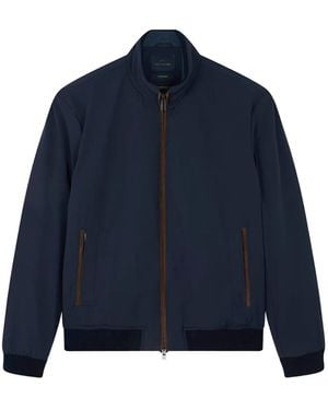 Paul & Shark Suede-Detail Bomber Jacket - Blue