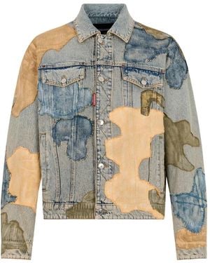 DSquared² Giacca Denim Oversize Sand Camo - Blu