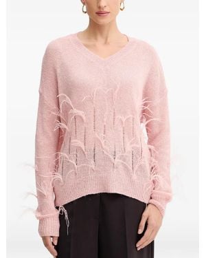 Fracomina Jersey Con Detalle De Plumas - Rosa