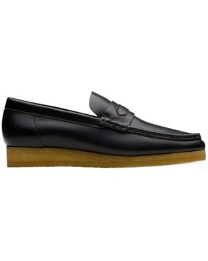 Clarks Wallabee Penny Loafers - Black